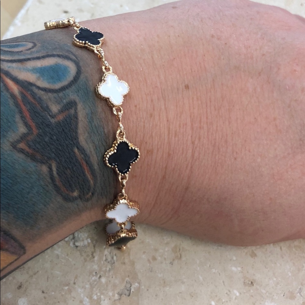 Black and White Enamel Bracelet